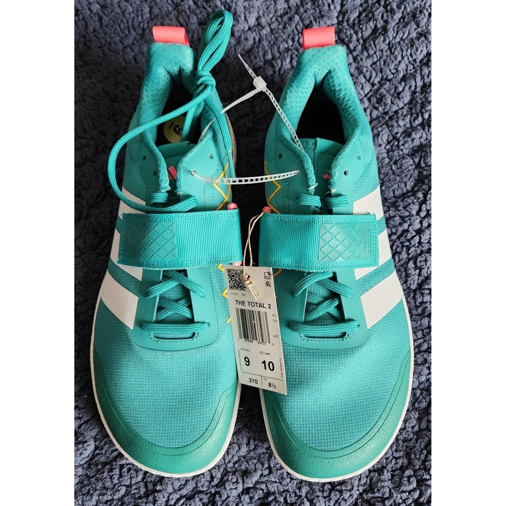 adidas The Total 2 Weightlifting Shoes Mens 9 Women's 10 Pure Teal JP9867 NWOB
